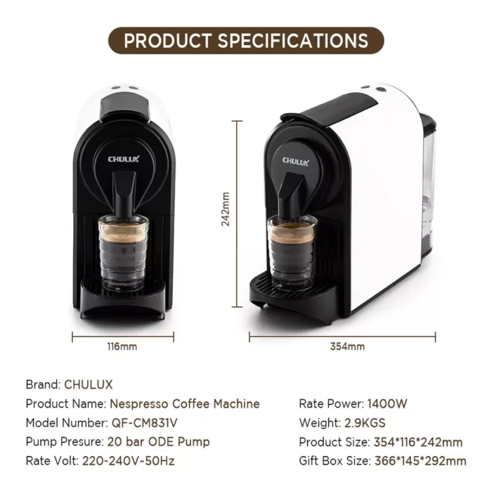 قهوه ساز و نسپرسو ساز کپسولی شیائومی مدل CHULUX Nespresso Coffee Machine CM831 ا CHULUX Nespresso Coffee - Image 10