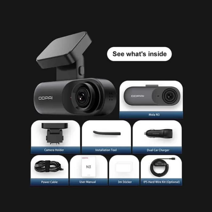 دوربین خودروی شیائومی Xiaomi DDPAI Mola N3 (اورجینال پلمپ ارسال فوری) - Image 5
