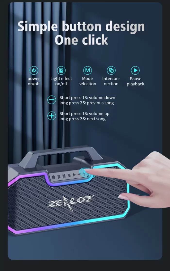 اسپیکر بلوتوث زیلوت Zealot S57 (اورجینال پلمپ ارسال فوری) فروشگاه اینترنتی زیکتز