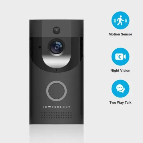 زنگ در هوشمند پاورولوژی Powerology Smart Video Doorbell PSVDBBK (اورجینال نسخه فول پلمپ کمپانی ارسال فوری) فروشگاه اینترنتی زیکتز