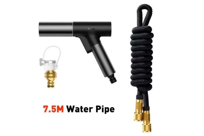 شلنگ و نازل کارواش Baseus GF5 Car Wash Spray Nozzle CPGF000001 طول 7.5 متری اورحینال پلمپ ارسال فوری