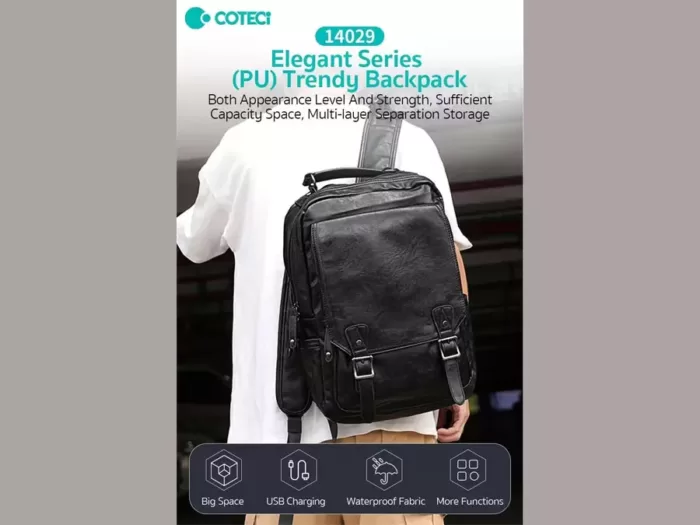 کوله پشتی ضدآب کوتتسی Coteetci Elegant series Trendy Backpack 14029-BK (اورجینال ارسال فوری) - Image 4