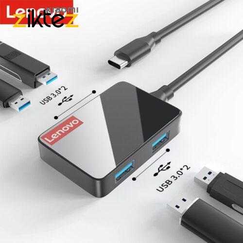 هاب 4 پورت لنوو Lenovo LP0803 4 in 1 USB HUB Adapter 3USB3.0 1RJ45 new فروشگاه اینترنتی زیکتز