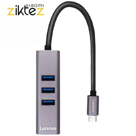 هاب مبدل 4 پورت Type-C لنوو C615 ا Lenovo C615 Type-C to LAN/USB Hub Splitter فروشگاه اینترنتی زیکتز