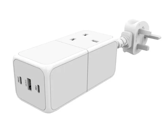 چند راهی برق دو سوکت، دو تایپ سی و یک یو اس بی 65 وات پاورولوژی Powerology 65W USB Power Strip (اصل پلمپ ارسال فوری) - Image 3