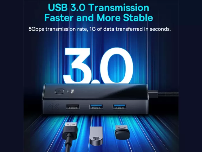 هاب 8 پورت USB-C بیسوس مدل Baseus WKYY030313 (با گارانتی) - Image 7