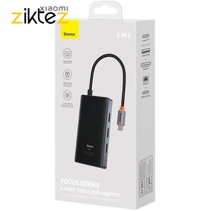 هاب 6 پورت USB-C بیسوس مدل WKYY030313(اورجینال پلمپ با گارانتی ارسال فوری) فروشگاه اینترنتی زیکتز