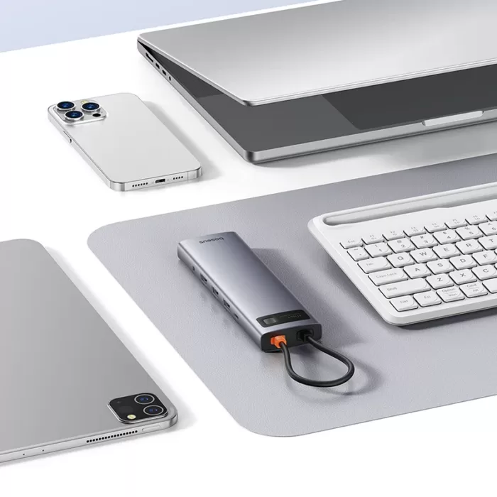 هاب 11 پورت USB Type C بیسوس مدل NEW Baseus CAHUB-CT0G نسخه جدید اورجینال با گارانتی ارسال فوری - Image 3