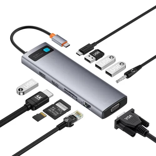 هاب USB باسئوس 11 پورتBaseus bs-oh147 USB Hub(نسخه جدید اورجینال پلمپ با گارانتی ارسال فوری) فروشگاه اینترنتی زیکتز