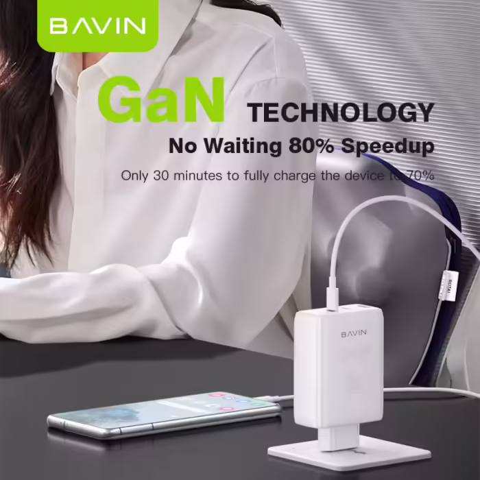 شارژر 100 وات دیواری باوین Bavin PC917Y GaN (اورجینال ارسال فوری) - Image 4