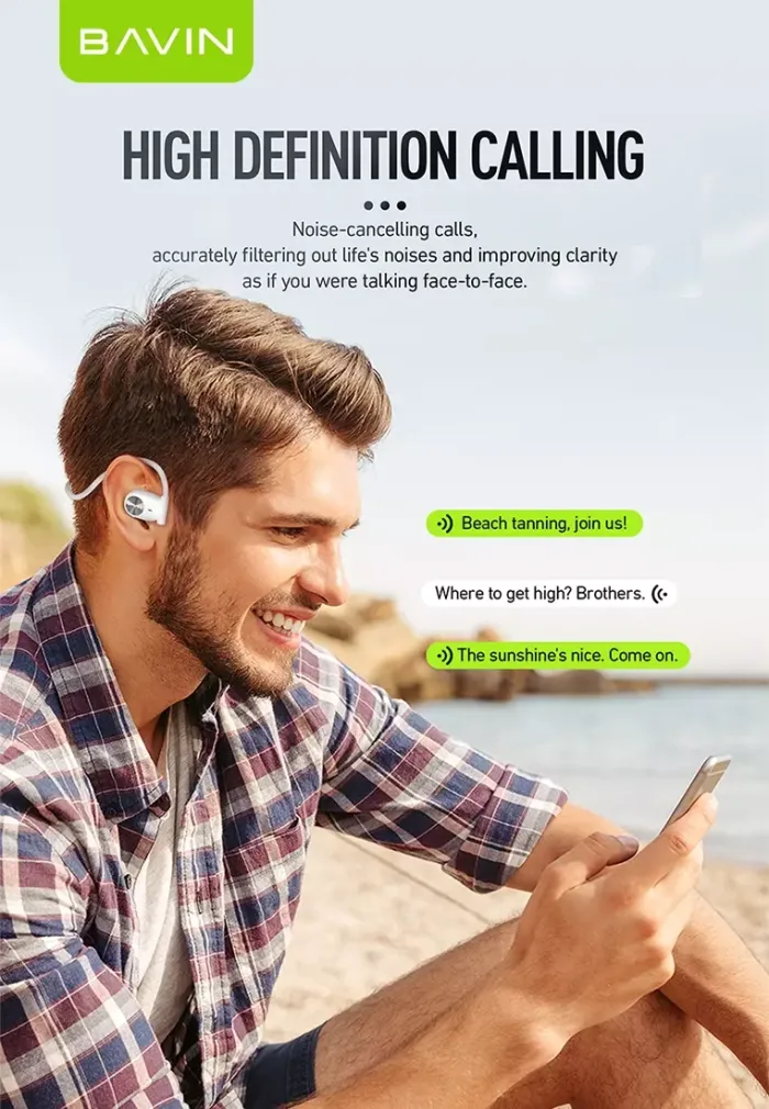 هندزفری بلوتوث گردنی باوین Bavin BH-35 Air Conduction Headphone (اورجینال ارسال فوری) - Image 4