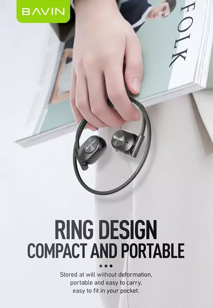 هندزفری بلوتوث گردنی باوین Bavin BH-35 Air Conduction Headphone (اورجینال ارسال فوری) - Image 5