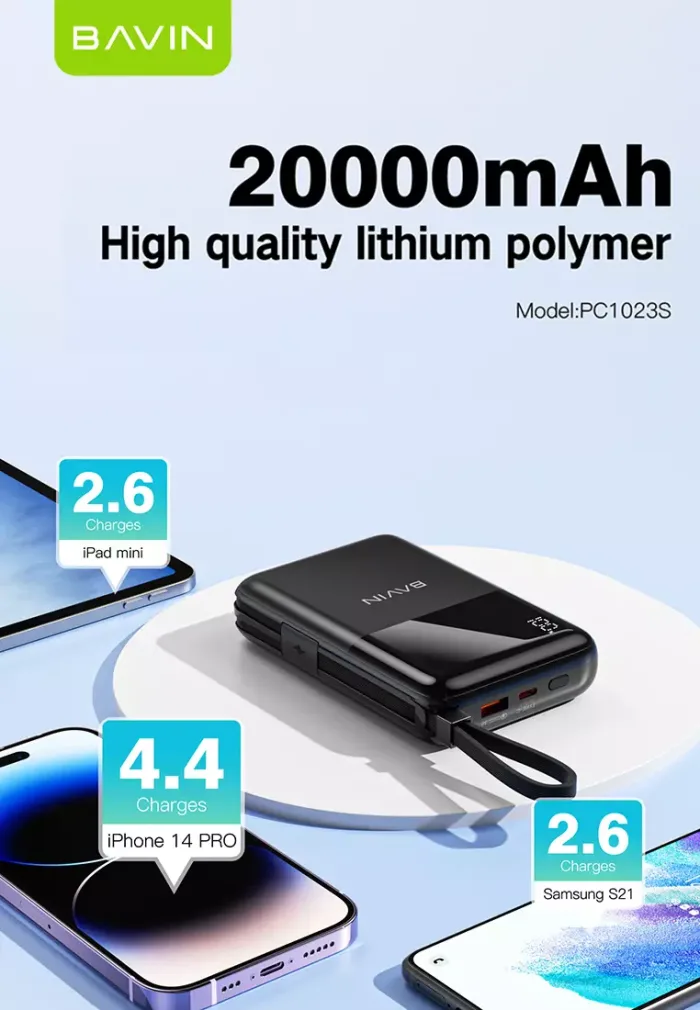 پاوربانک 20000 باوین 22.5وات Bavin PC1023S Fast Charge (اورجینال ارسال فوری) - Image 4