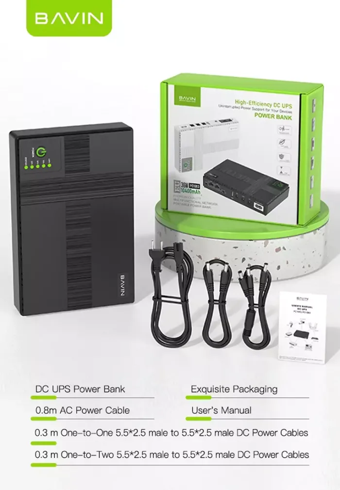 یو پی اس پاور بانک 10400 باوین 36وات Bavin PC1083 (اورجینال ارسال فوری) - Image 3