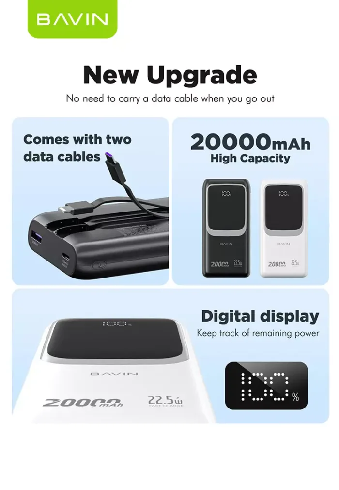 پاوربانک 20000 باوین 22.5وات Bavin PC1030S (اورجینال ارسال فوری) - Image 9