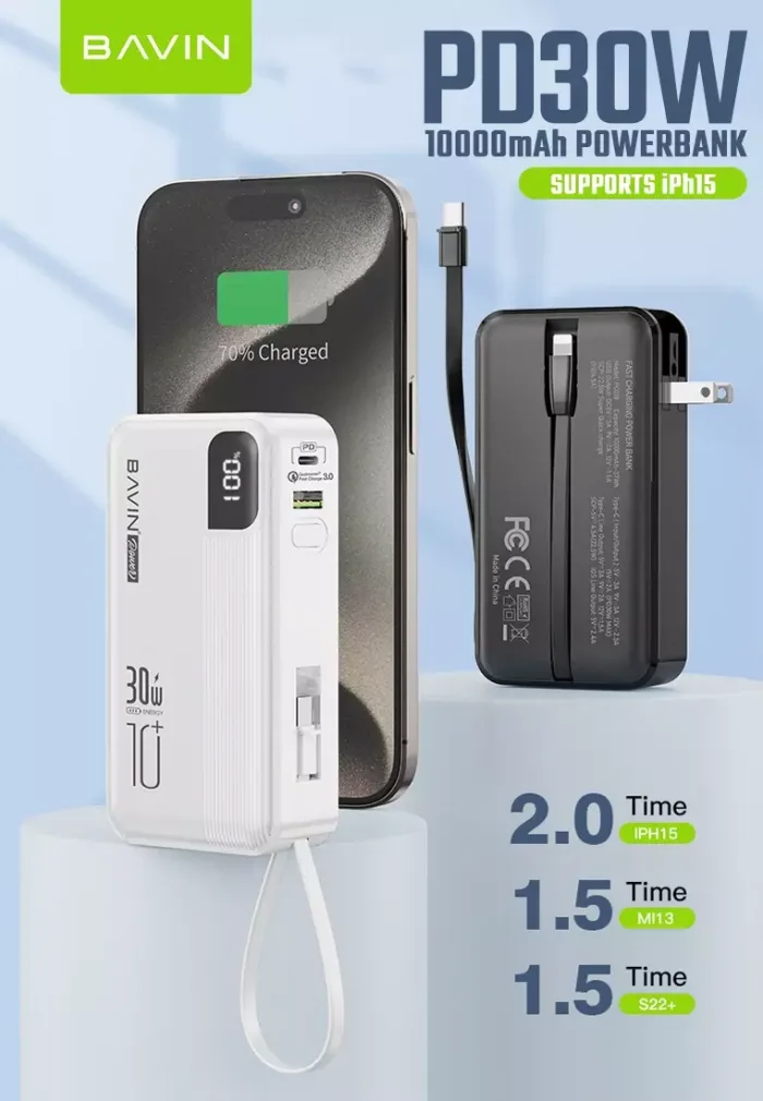 پاوربانک 10000 باوین 30وات Bavin PC018S (اورجینال ارسال فوری) - Image 9