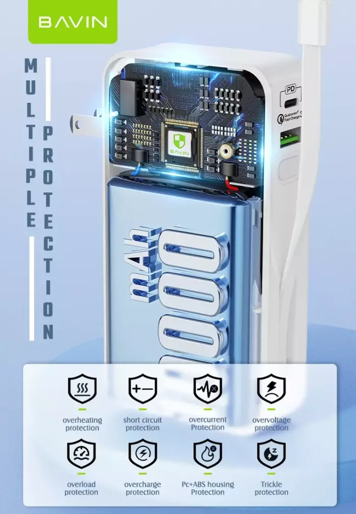 پاوربانک 10000 باوین 30وات Bavin PC018S (اورجینال ارسال فوری) - Image 6