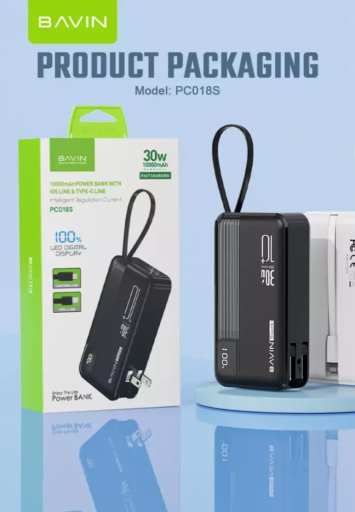 پاوربانک 10000 باوین 30وات Bavin PC018S (اورجینال ارسال فوری) - Image 4