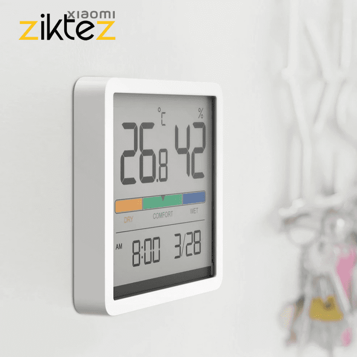 ساعت رطوبت سنج و دماسنج رومیزی دیواری شیائومی  Xiaomi k2(نسخه اورجینال ارسال فوری)