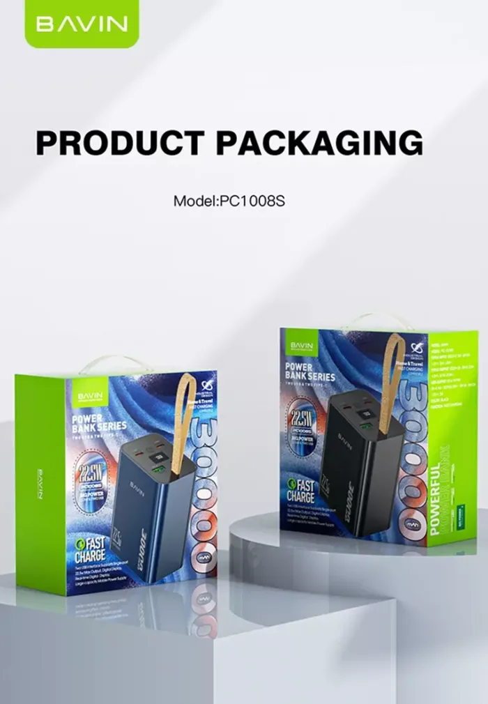 پاوربانک 30000 باوین Bavin PC1008S توان 22.5 وات (اورجینال ارسال فوری) - Image 3