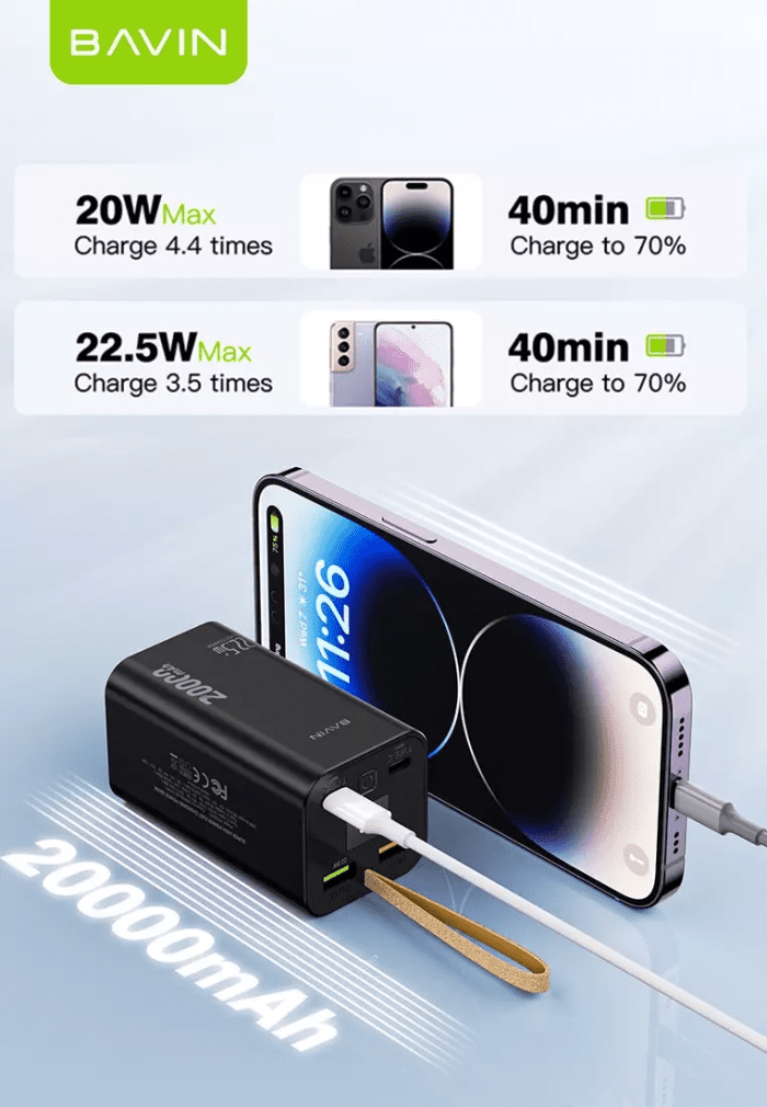 پاوربانک 20000 باوین توان 22.5 وات Bavin PC1007S Fast Charge (اورجینال ارسال فوری) - Image 7