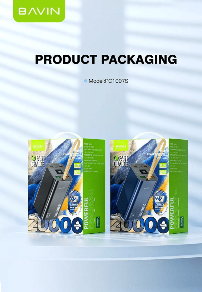پاوربانک 20000 باوین توان 22.5 وات Bavin PC1007S Fast Charge (اورجینال ارسال فوری) - Image 4
