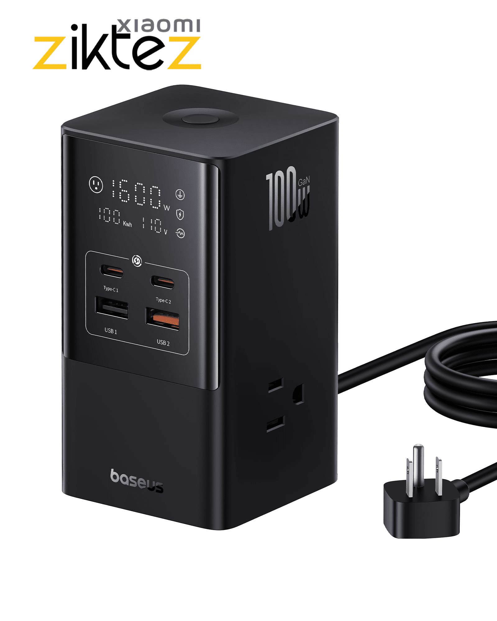 شارژر رومیزی و چند راهی برق بیسوس 100وات Baseus CCGAN100-S3ACJ Powercombo Tower GaN E0002360A113 (اورجینال با گارانتی) فروشگاه اینترنتی زیکتز