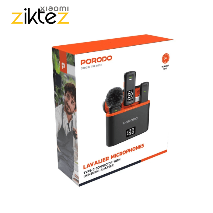 میکروفون بی سیم پرودو 2 فرستنده Porodo Lavalier Microphone PD-WCDMIC - Image 3