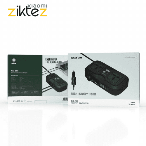 اینورتر مبدل برق خودرو گرین لاین 200 وات Green Lion GC-233 Power Inverter