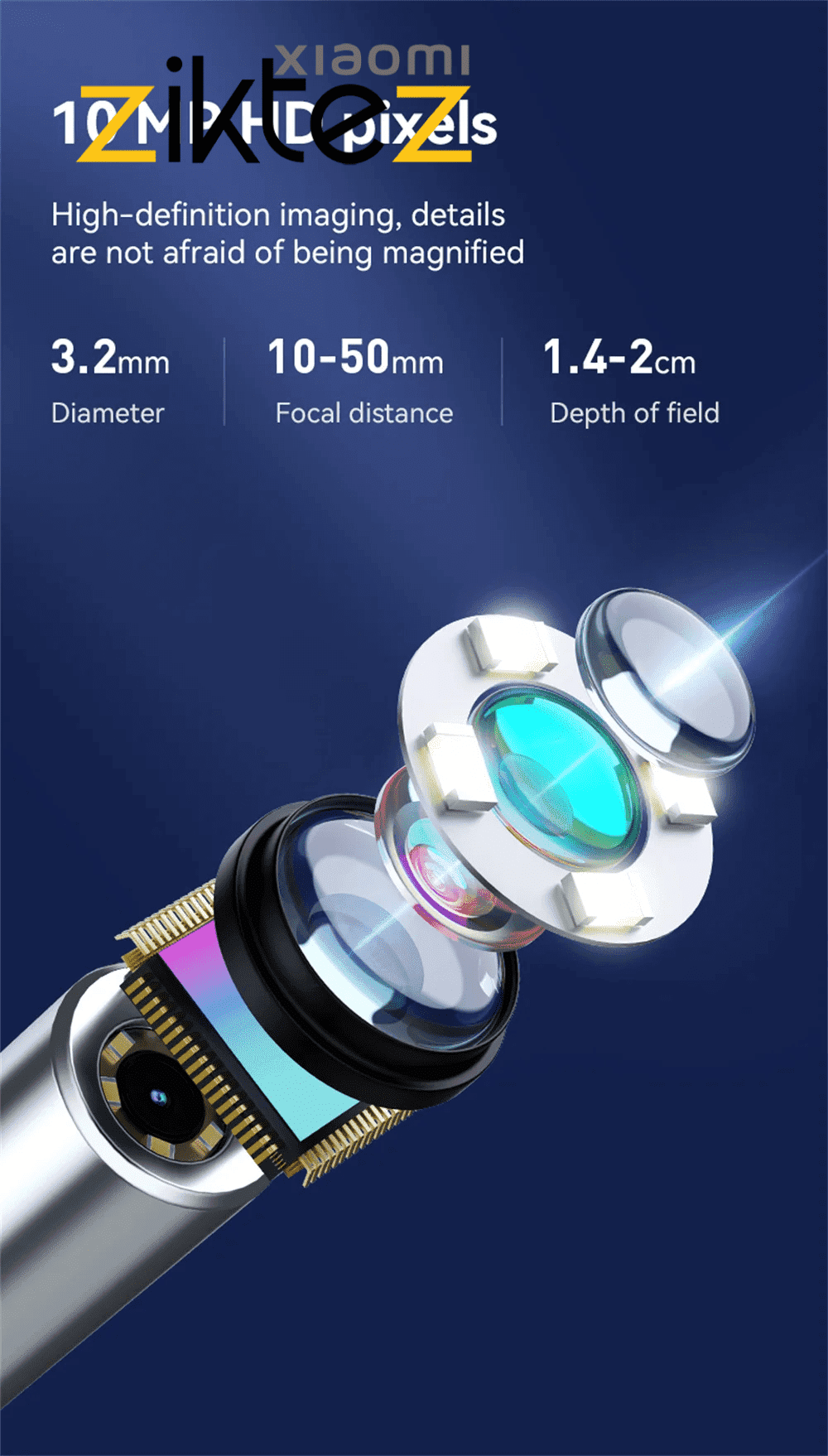 گوش پاک‌کن هوشمند حرفه ای ۴ کاره visual ear pick tweezers 10MP HD