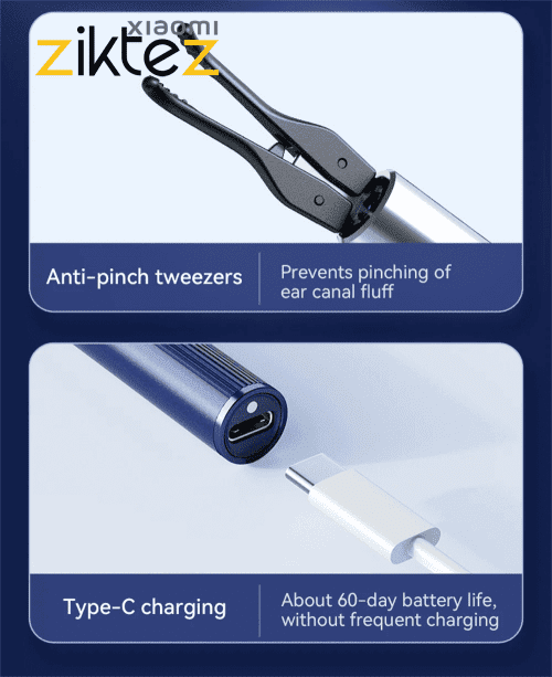 گوش پاک‌کن هوشمند حرفه ای ۴ کاره visual ear pick tweezers 10MP HD