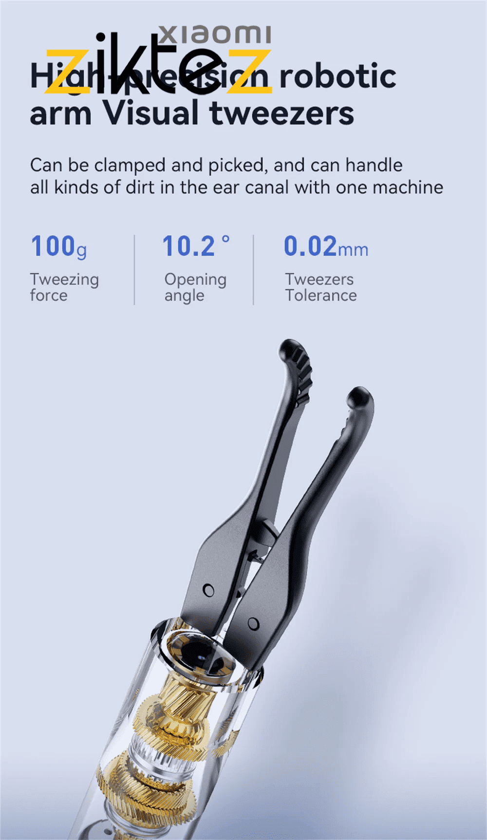 گوش پاک‌کن هوشمند حرفه ای ۴ کاره visual ear pick tweezers 10MP HD