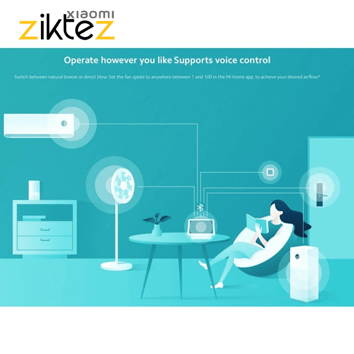 پنکه ایستاده هوشمند شیائومی مدل Mi Smart Standing Fan 2 با طراحی مدرن سفید