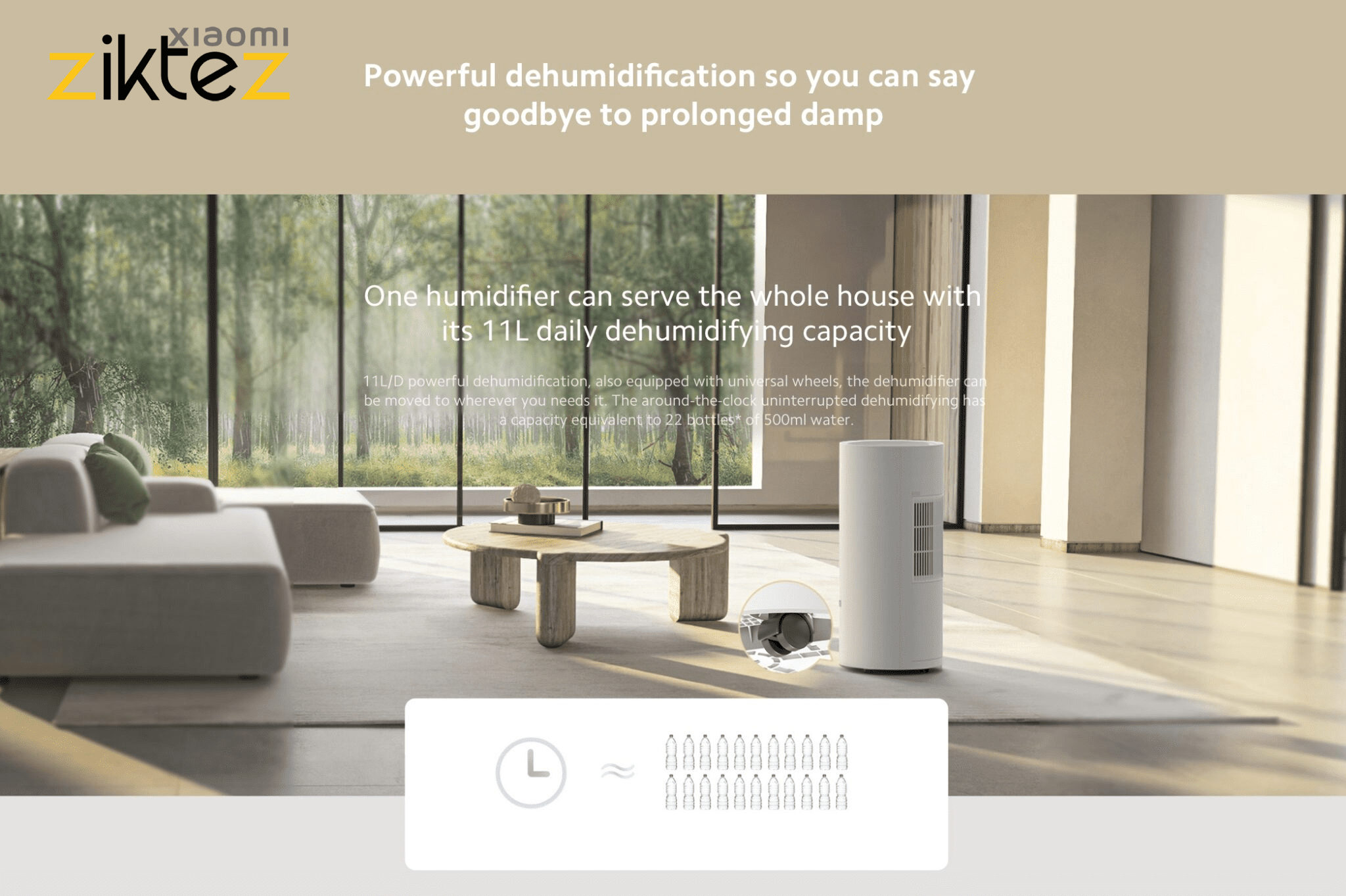 قوی ترین رطوبت گیر جهان شیائومی Xiaomi Smart Dehumidifier CSJ0114DM