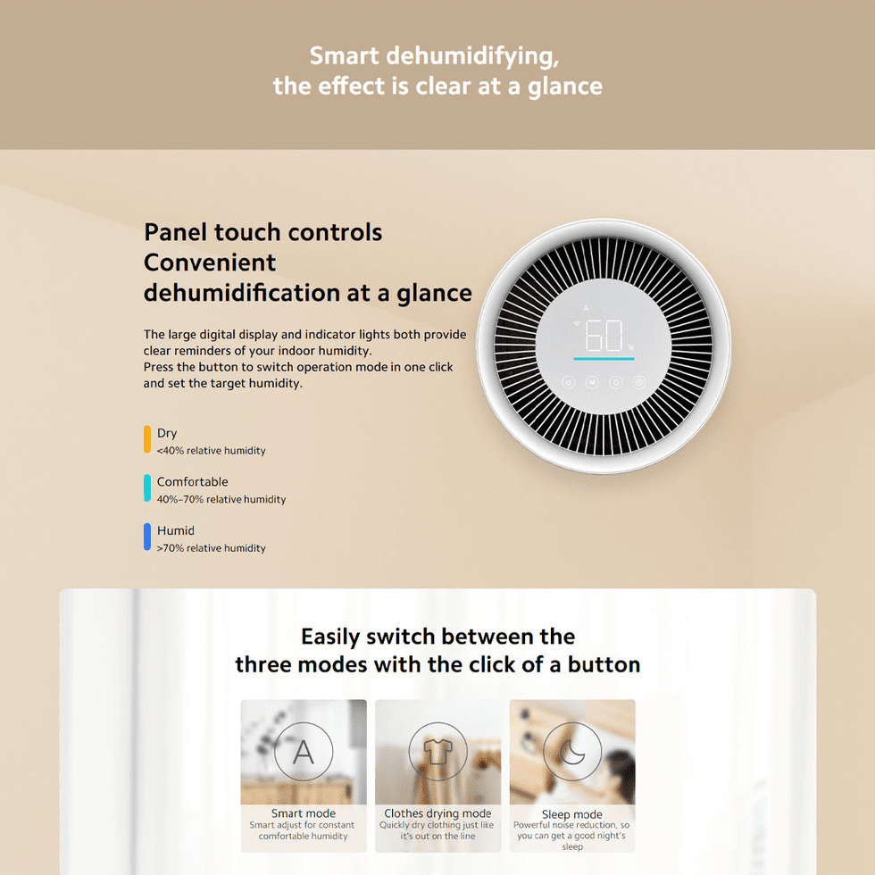 قوی ترین رطوبت گیر جهان شیائومی Xiaomi Smart Dehumidifier CSJ0114DM