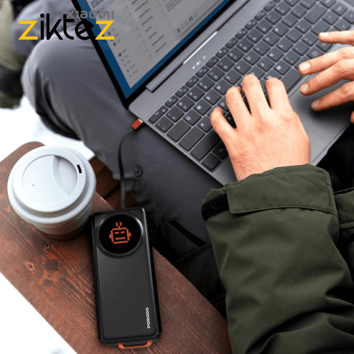 پاوربانک پورودو ۱۰۰۰۰ میلی‌آمپر مجهز به نمایشگر انیمیشنی Porodo 10000mAh Animated Display Power Bank