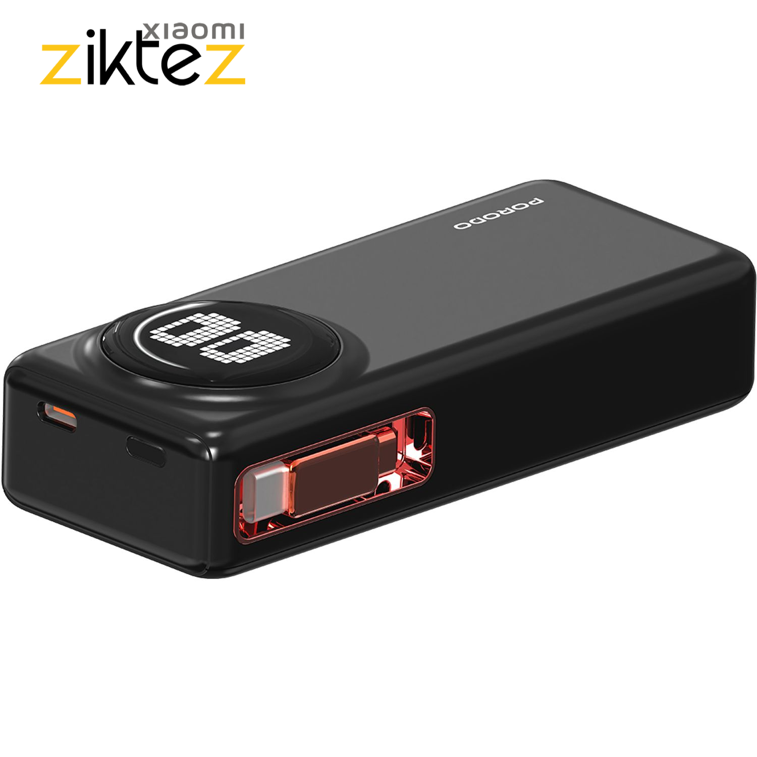 پاوربانک پورودو ۱۰۰۰۰ میلی‌آمپر مجهز به نمایشگر انیمیشنی Porodo 10000mAh Animated Display Power Bank