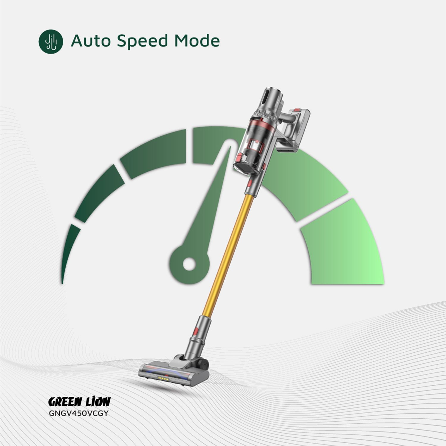 جارو شارژی گرین لاین مدل Green Lion GV-450 Cordless Vacuum Cleaner - Gray & Gold