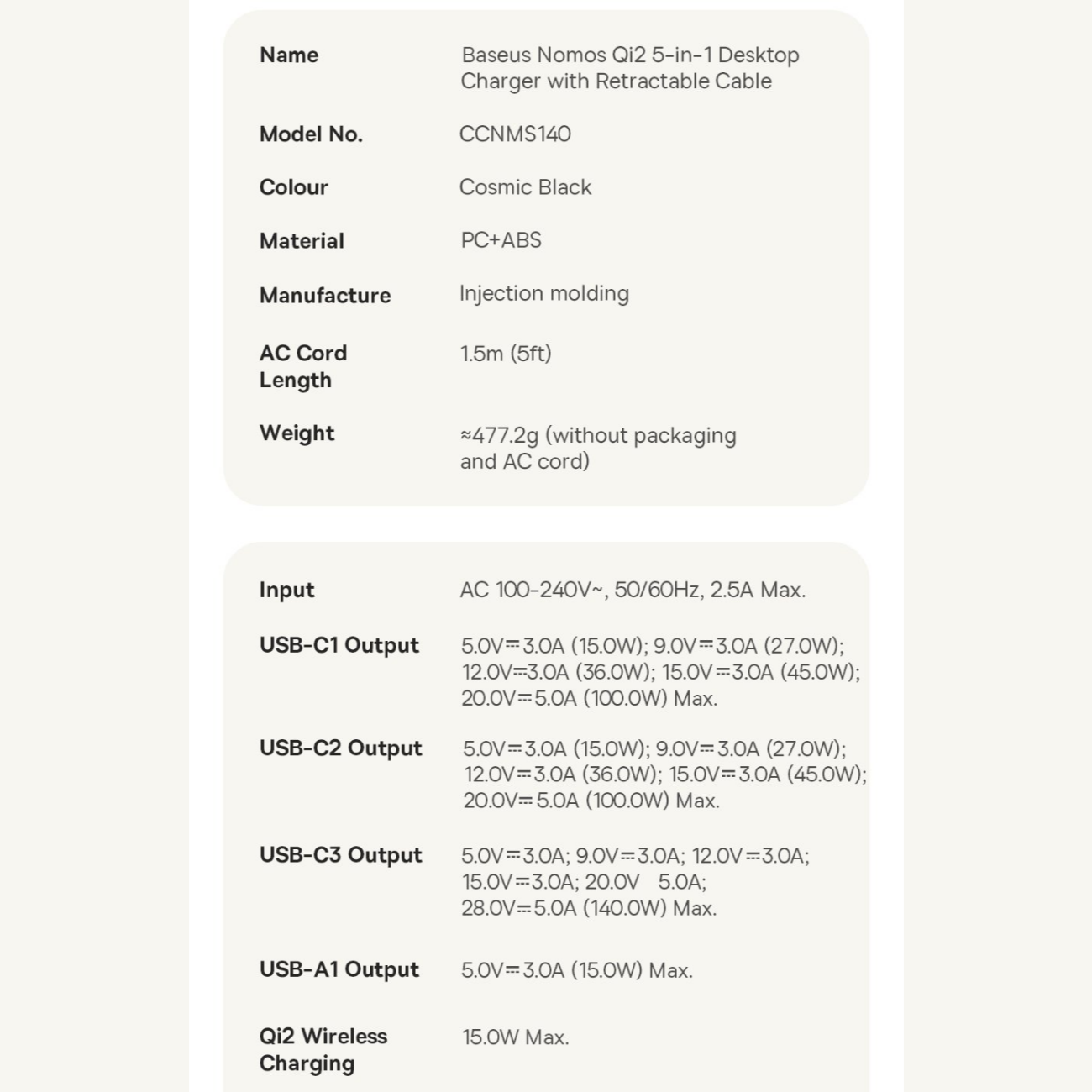 بهترین هاب شارژر 3 پورت و شارژر وایرلس بیسوس Baseus P10170901123 Nomos Qi2 CCNMS140