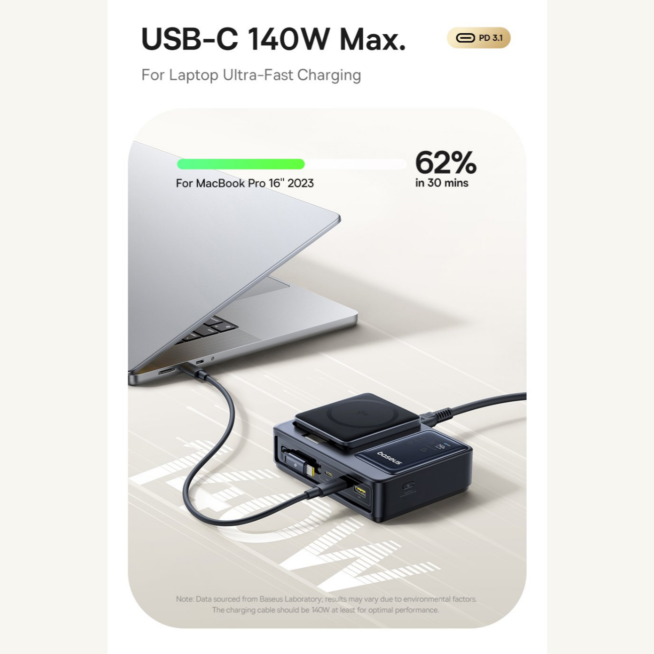 بهترین هاب شارژر 3 پورت و شارژر وایرلس بیسوس Baseus P10170901123 Nomos Qi2 CCNMS140