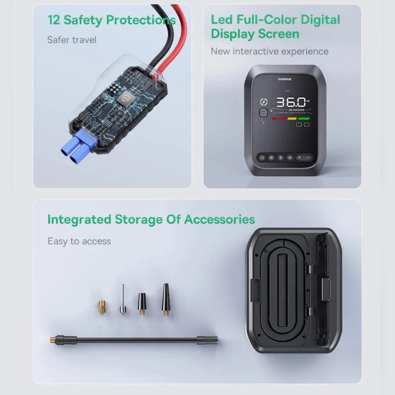 قوی ترین پمپ باد و جامپ استارتر خودرو بیسوس Baseus PrimeTrip BS-CH014 C00245903111