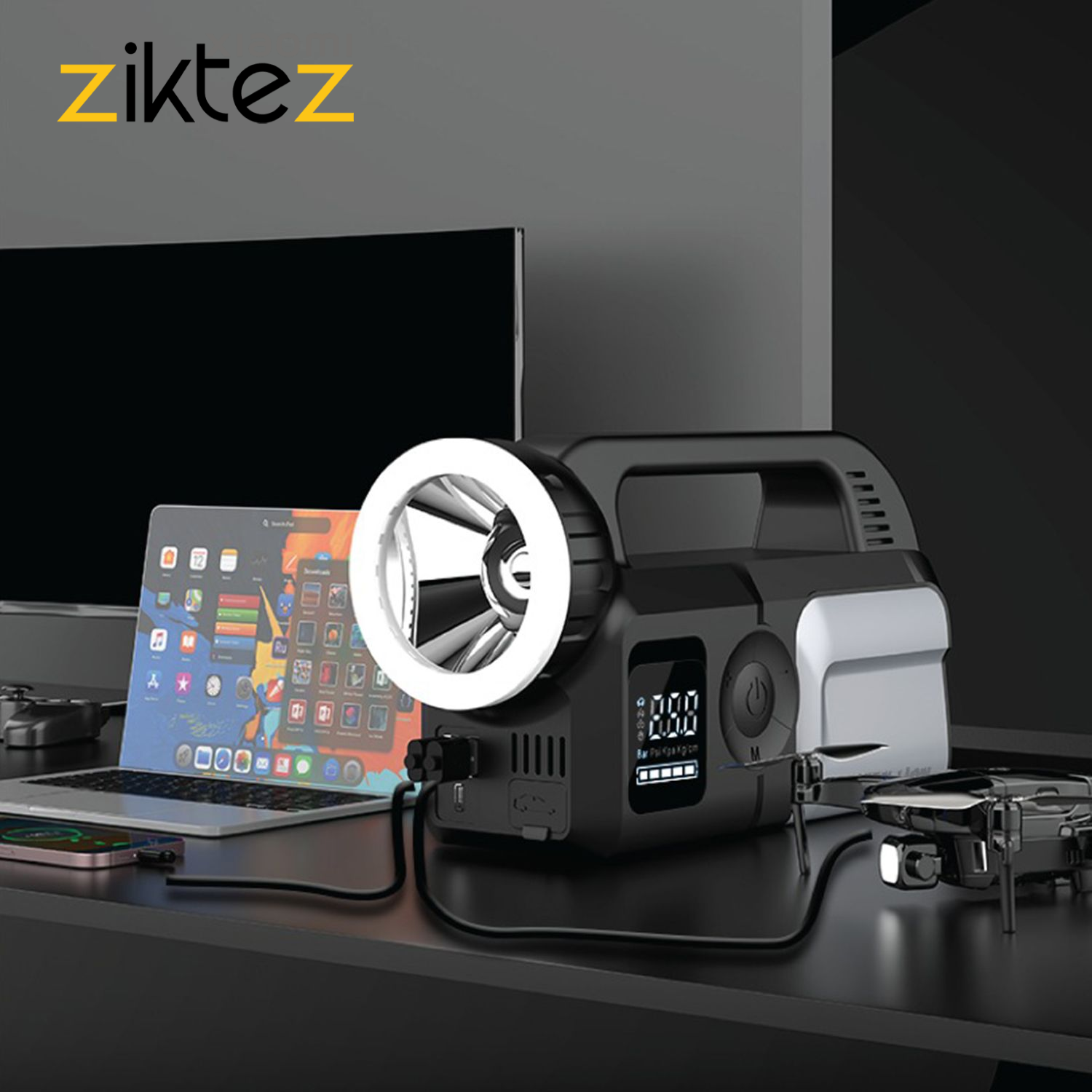 قوی ترین پمپ باد باد و جامپ استارتر خودرو و پاوربانک 24000 گرین لاین Green Lion Savior 12V Jump Starter